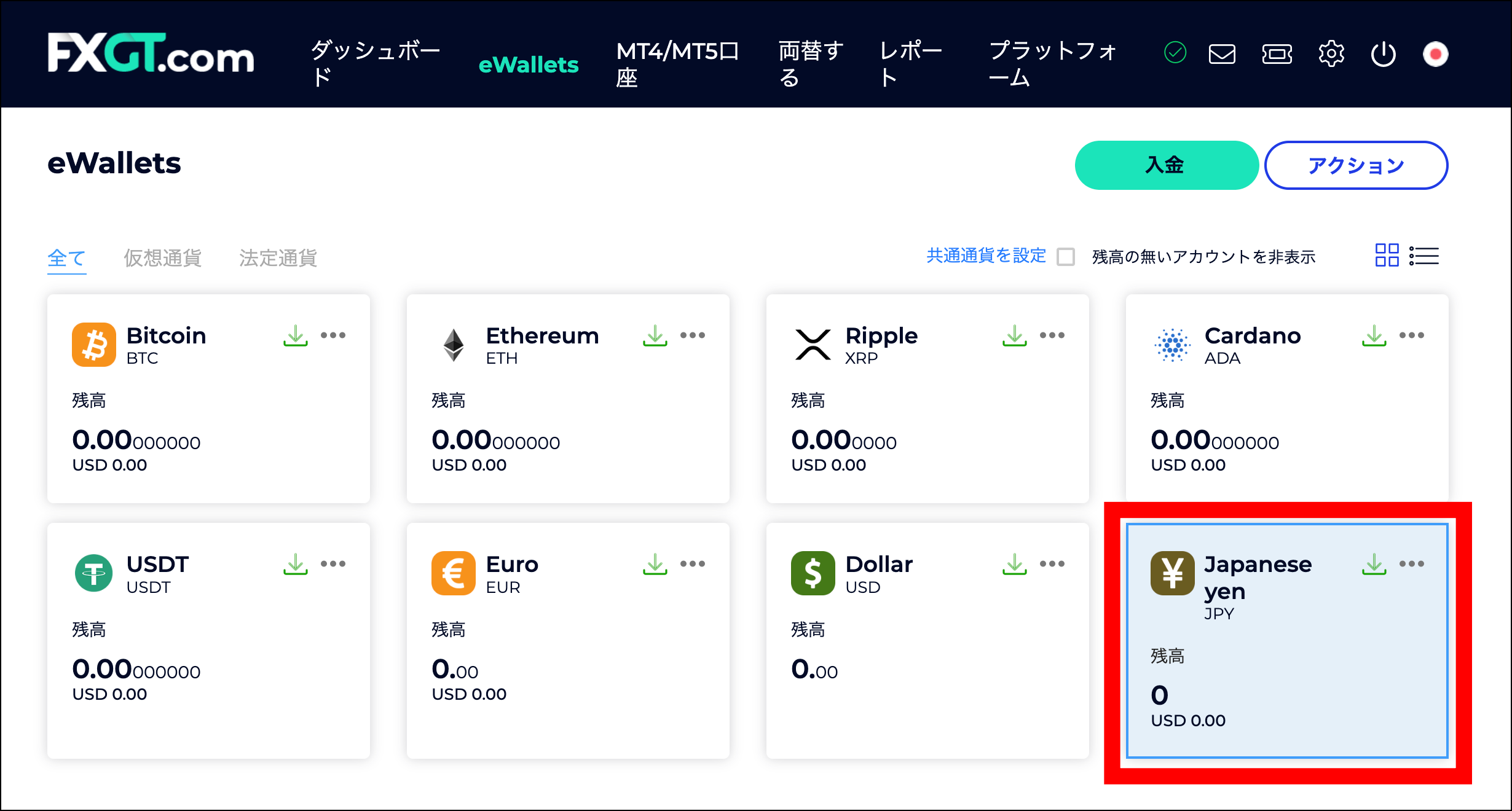 FXGTの出金方法①銀行送金・銀行振込