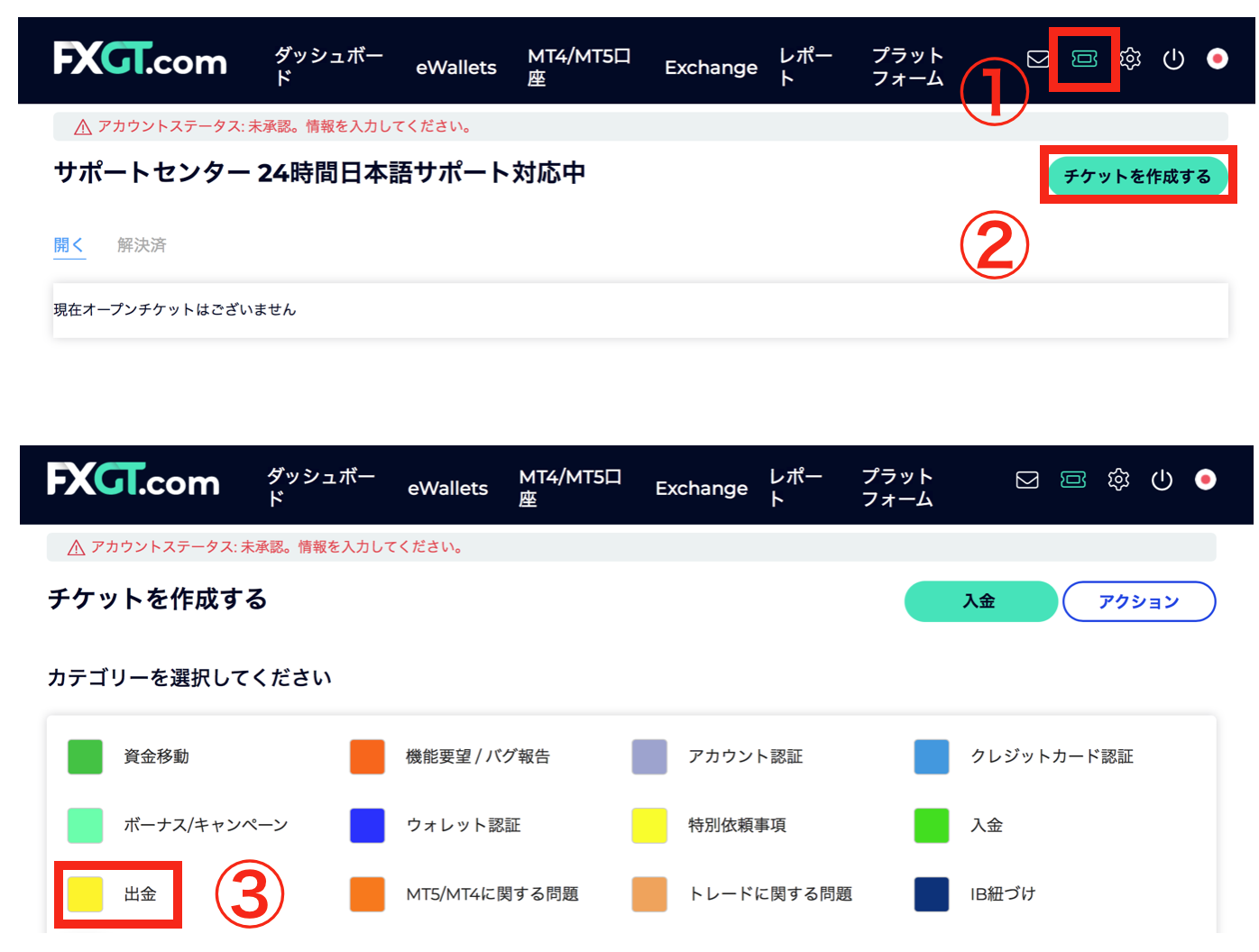 FXGT サポート