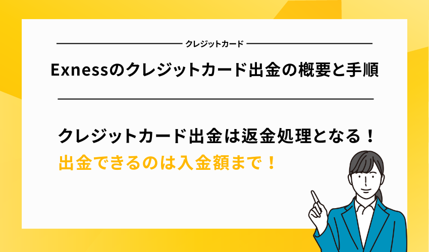 Exnessのクレジットカード出金の概要と手順