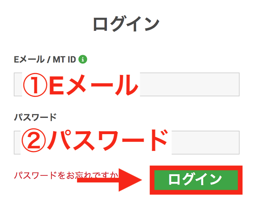 XM ログイン画面